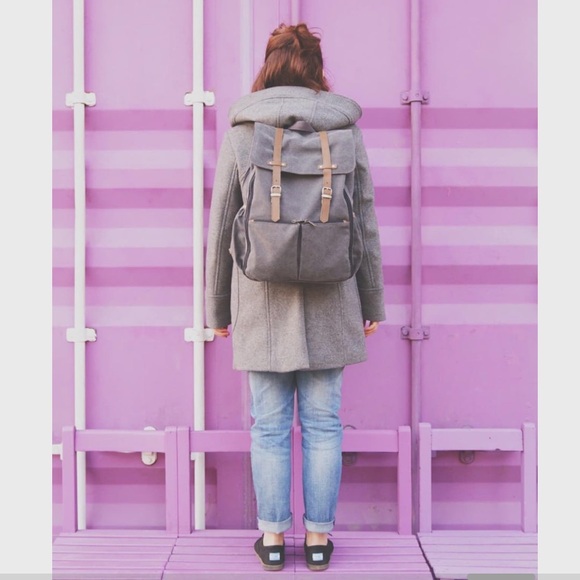 Oliday unisex grey canvas diaper bag - Picture 8 of 10